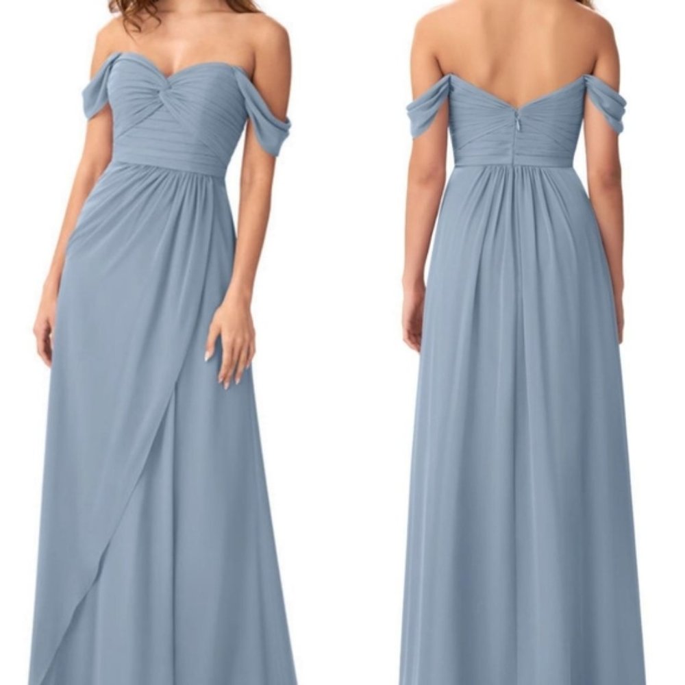 Azazie Dusty Blue Millie Bridesmaid Gown